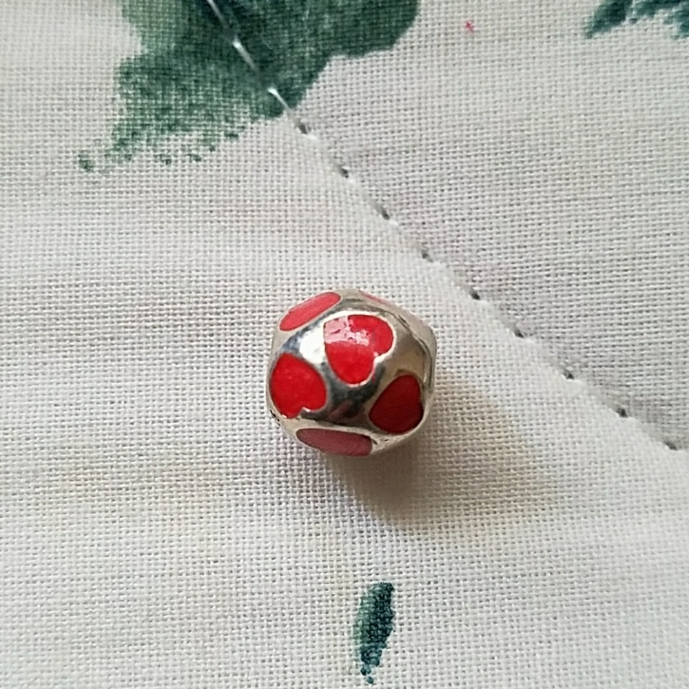 Pandora red hearts charm