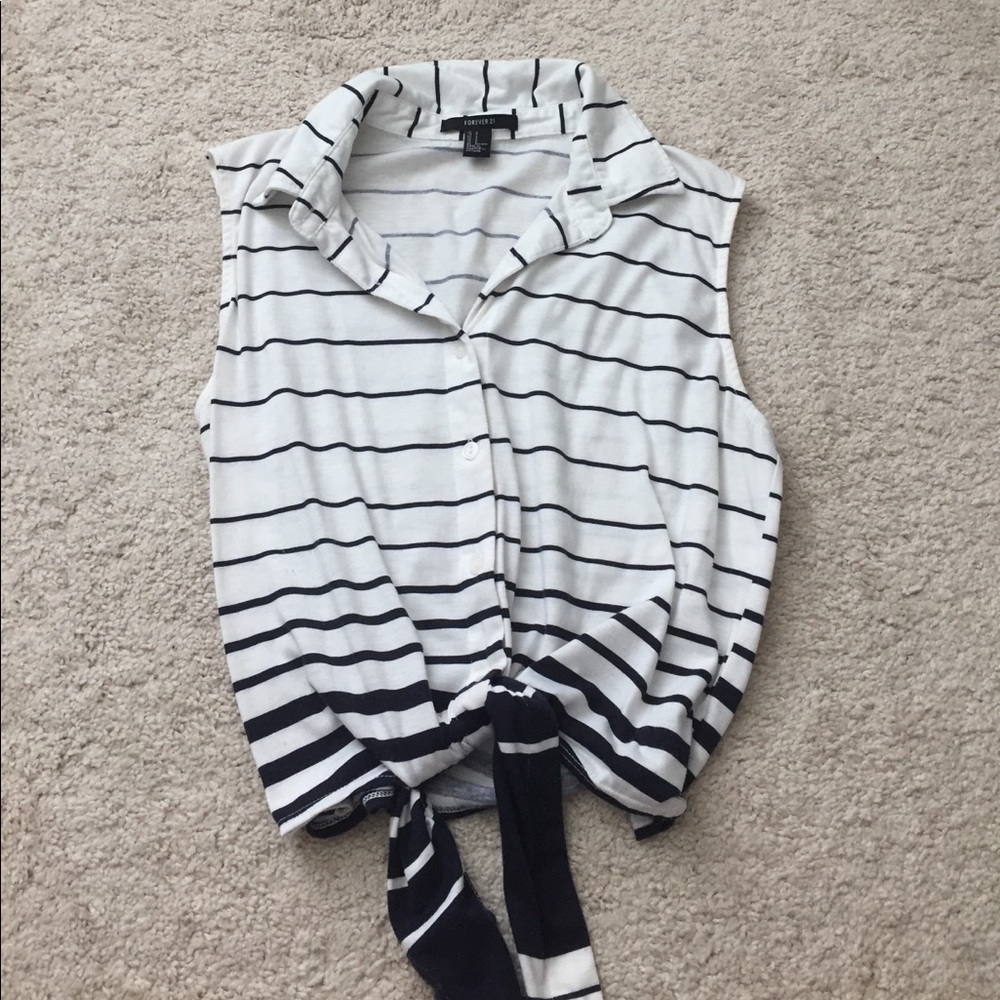 Forever 21 striped collared tank