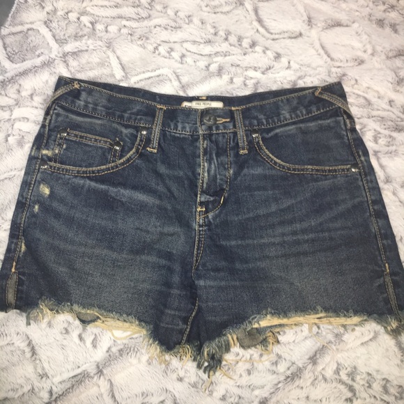 Free People Soft & Relaxed Cut-Off Denim Shorts - Picture 3 of 6