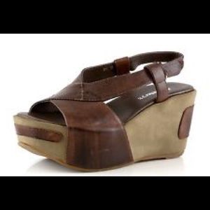 Brown Antelope Platform Wedges