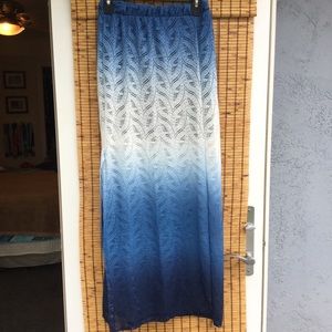 Blue ombre maxi skirt