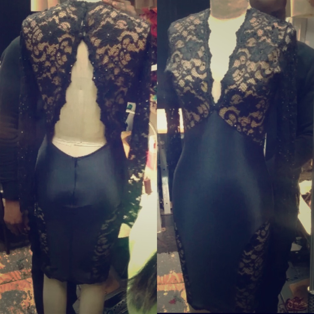 Black costume made dress from @limpasseboutique