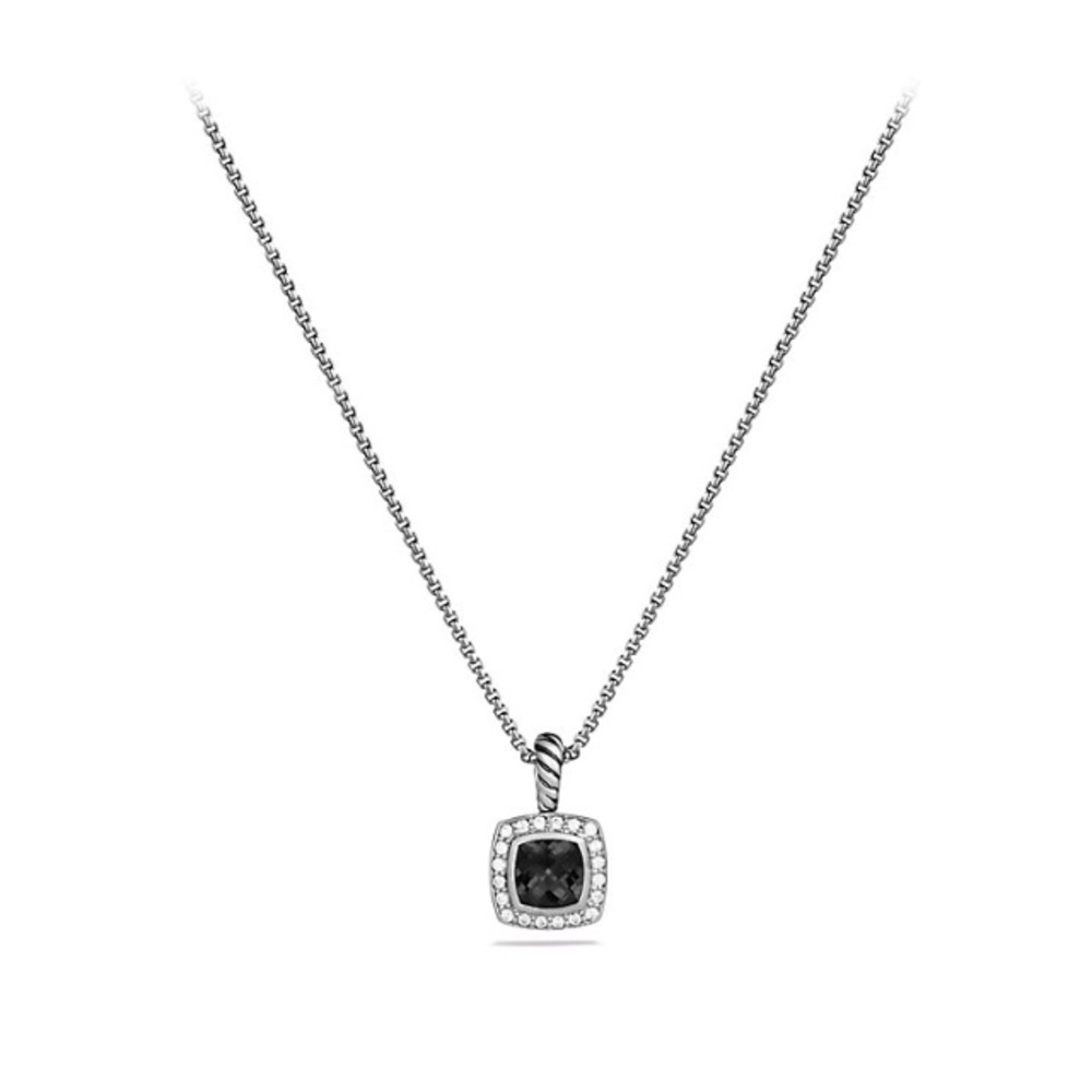 David Yurman Petite Albion Back Onyx & Diamond Necklace