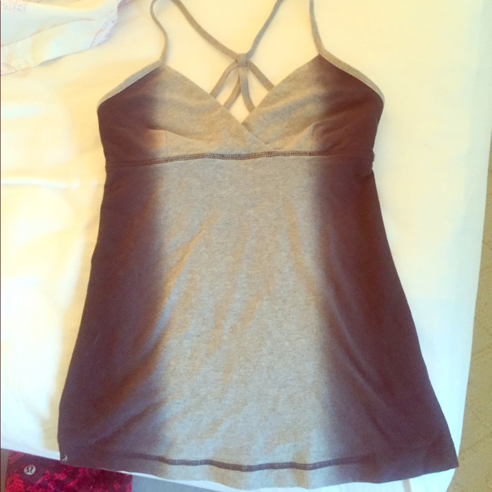 Gray & black cotton lululemon strappy tank size 4