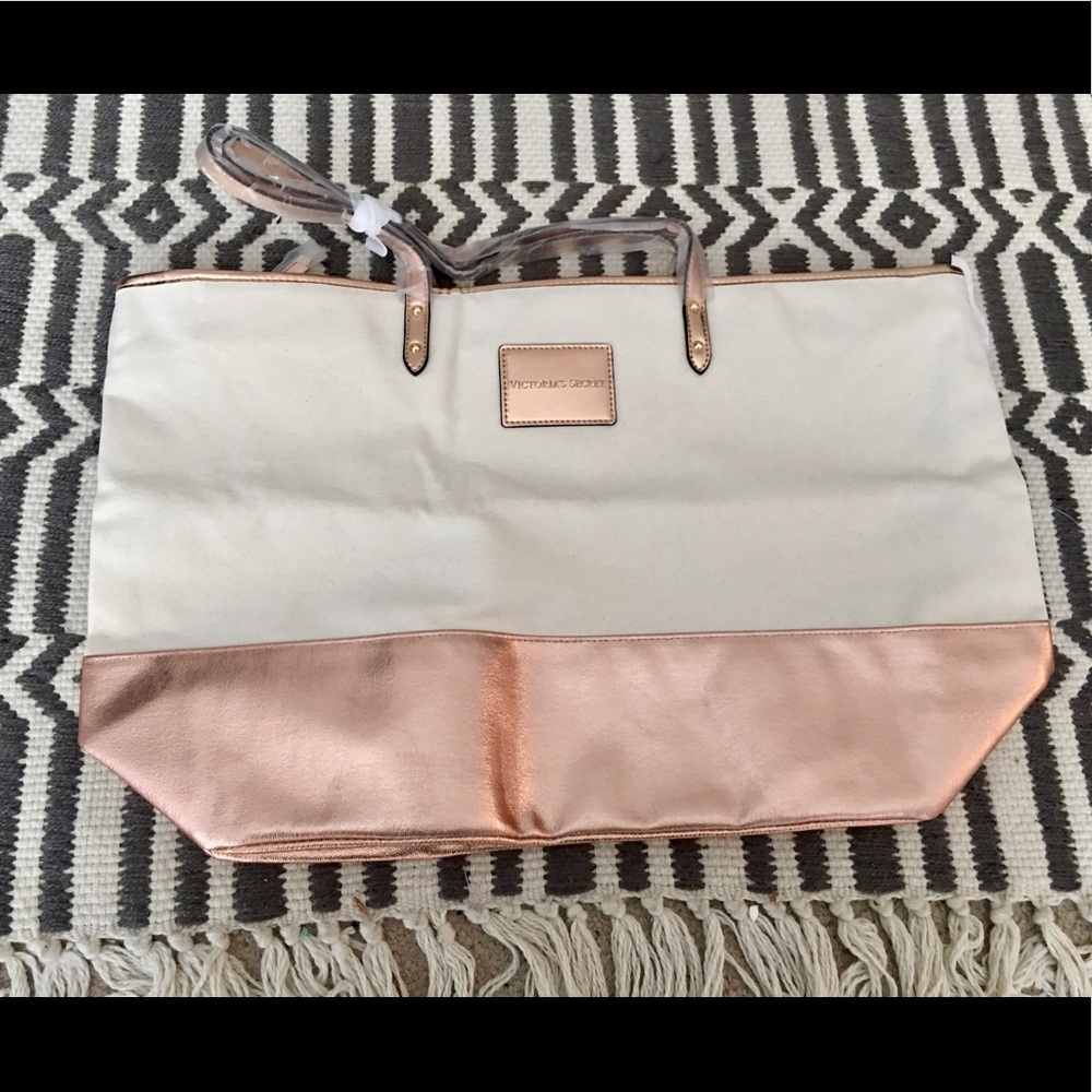 GORGEOUS rose gold Victoria Secret bag! Brand New!