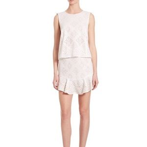 BGBG Vivian - White Lace Ruffle Dress