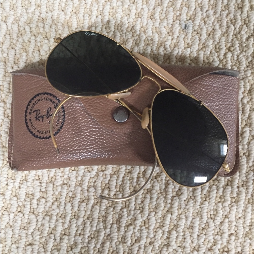 Ray Ban Gold Outdoorsman Aviator Sunglasses