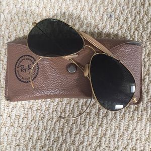 Ray Ban Gold Outdoorsman Aviator Sunglasses