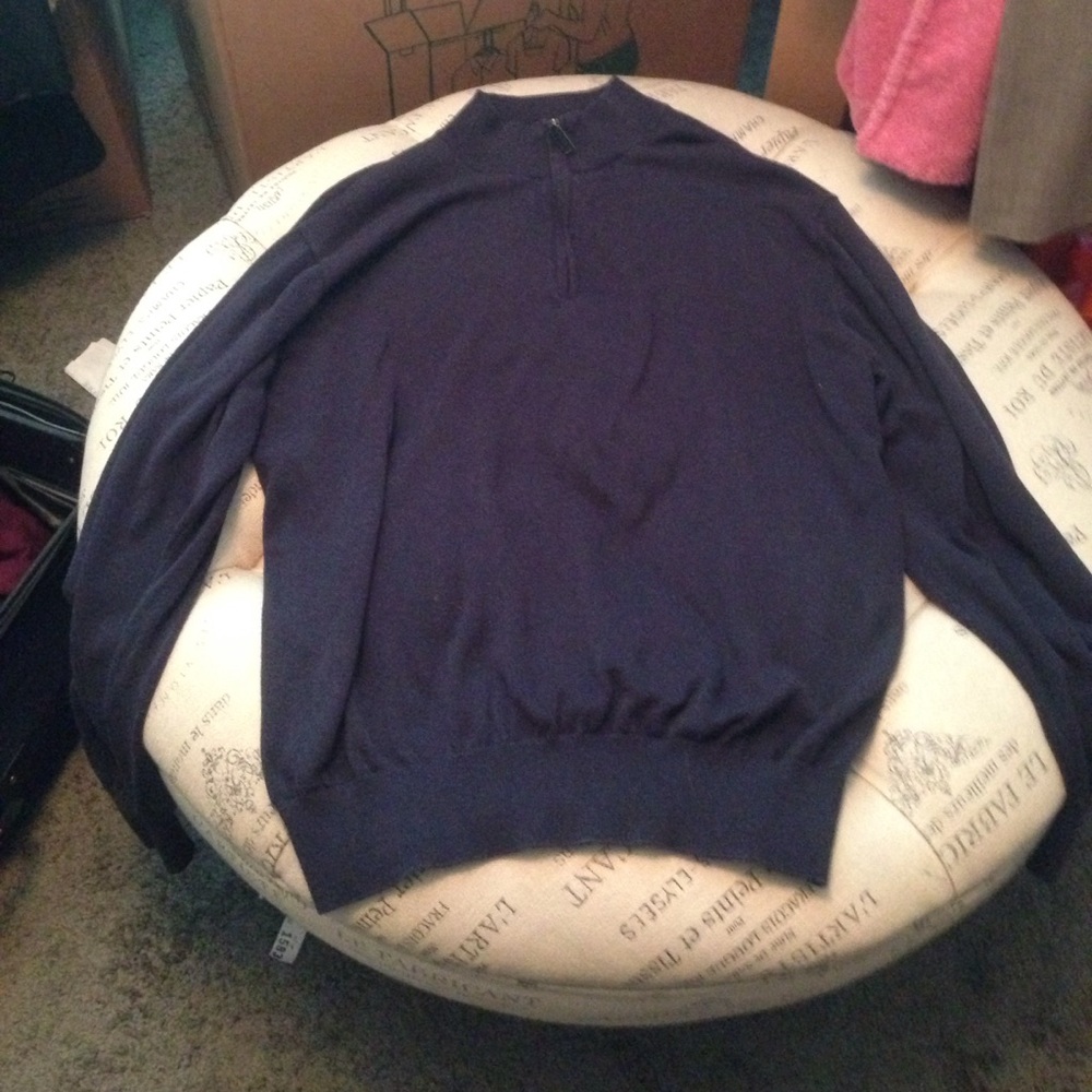 Divots navy blue half zip sweater size XL