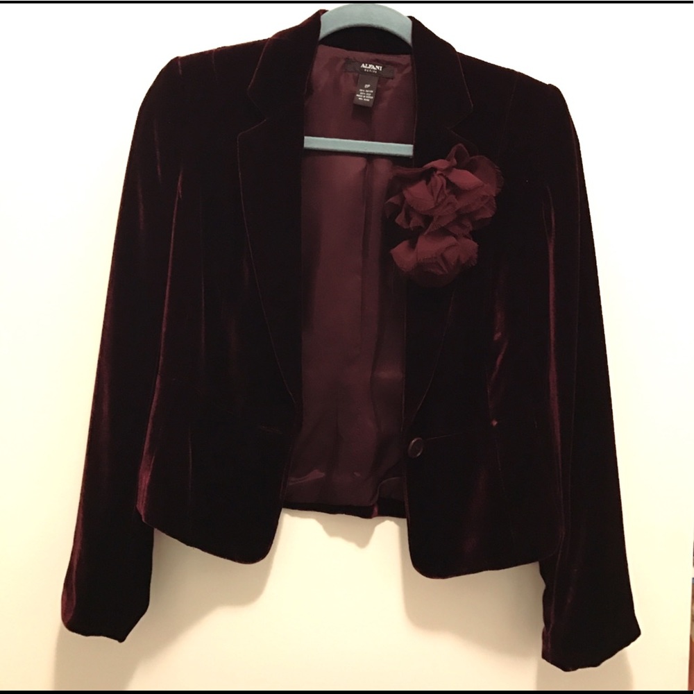 Alfani Petite burgundy blazer 2P NWOT - Picture 1 of 3