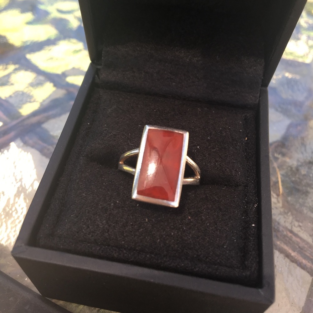 Vintage .925 Ss Art Deco ring Marsala