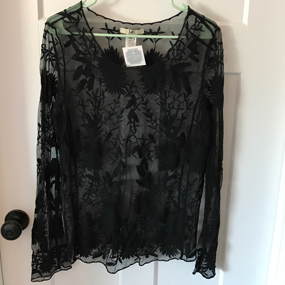 Sheer black long sleeve top.