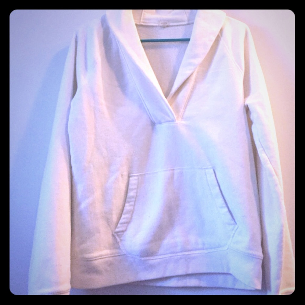 J. Crew shawl, kangaroo pouch sweater