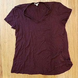 Gap maternity linen burgundy small tee