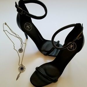 Misguided Black Strappy Heels