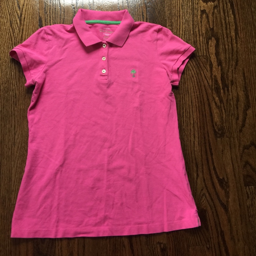 Lilly Pulitzer Pink Island Polo Shirt Sz Medium