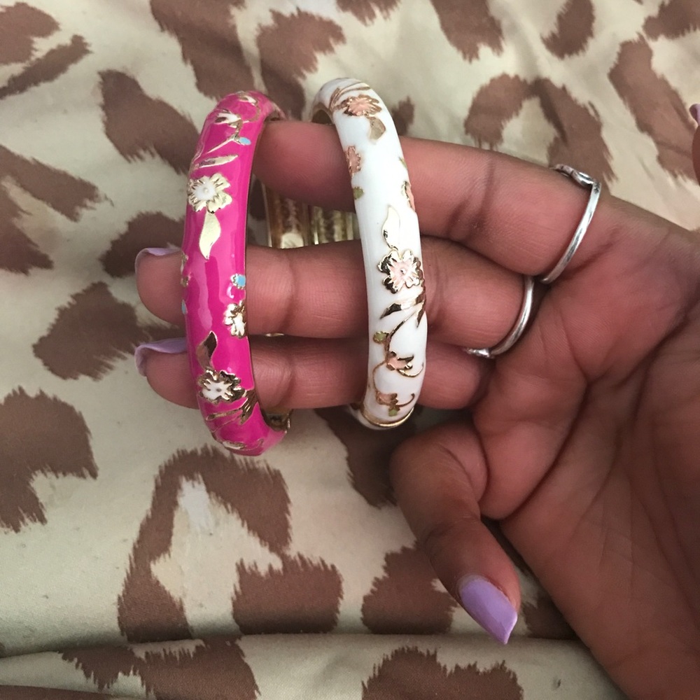 Pink & White bracelets