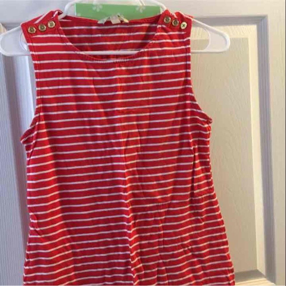 Orangish/Red & White Striped Tank