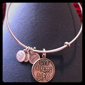 Live a happy life charm bangle alex and ani