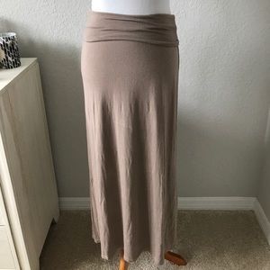 Taupe Fold over Maxi Skirt
