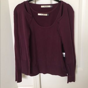 Matching sweater cardigan and tank