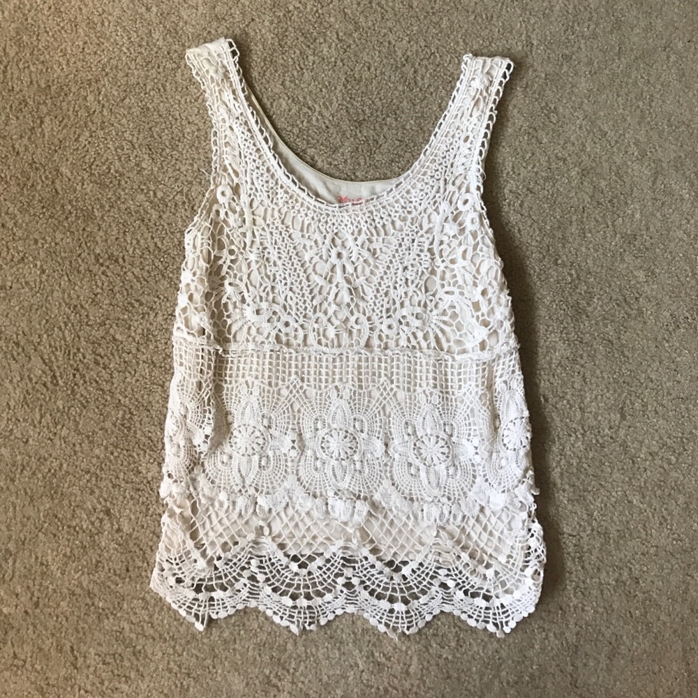 Cream lace tank top
