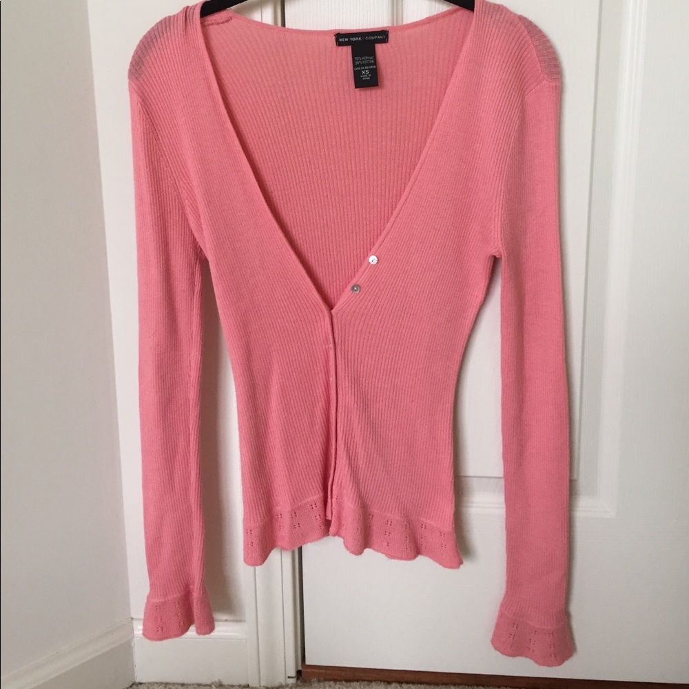 Peach colored light cardigan
