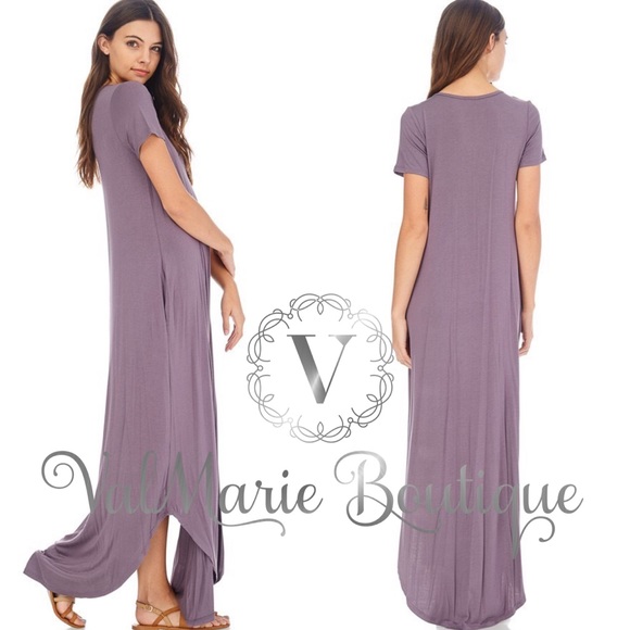 T-Strap Neck Maxi Purple Dress - Picture 3 of 6