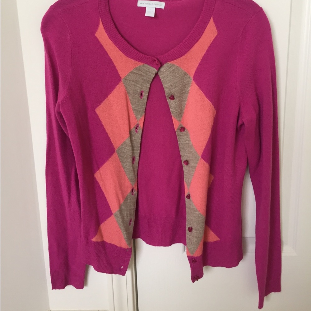 Pink sweater cardigan