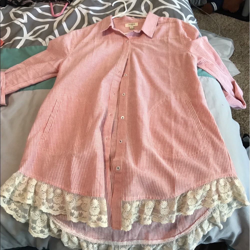 Vintage pink striped shirt
