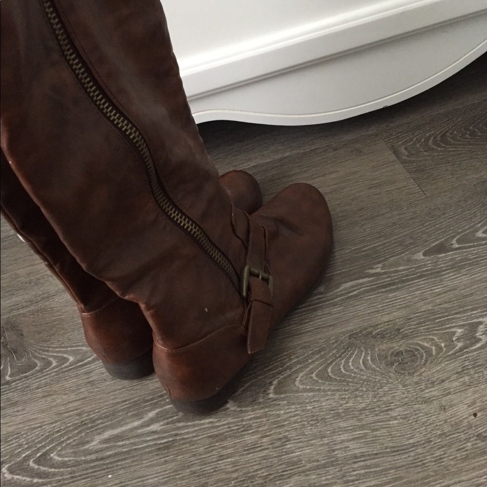 Brown high boots