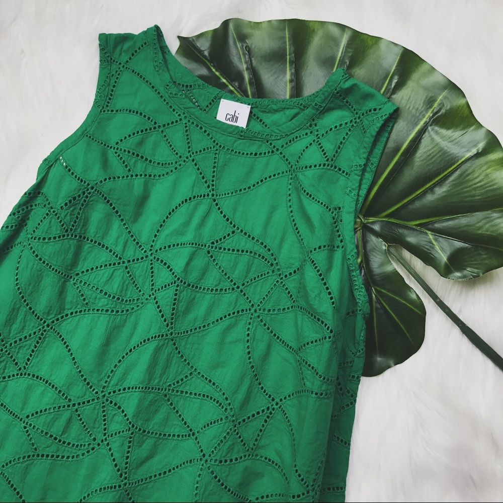 CAbi Jelly Bean Green Gemma Top