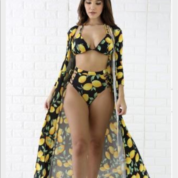 3-piece lemon ๐ bathing suit set - Picture 5 of 8