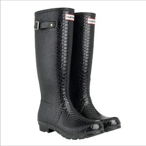 Limited edition "boa" Black hunter rain boots