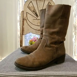 Brown Leather Suede Larizia Boots
