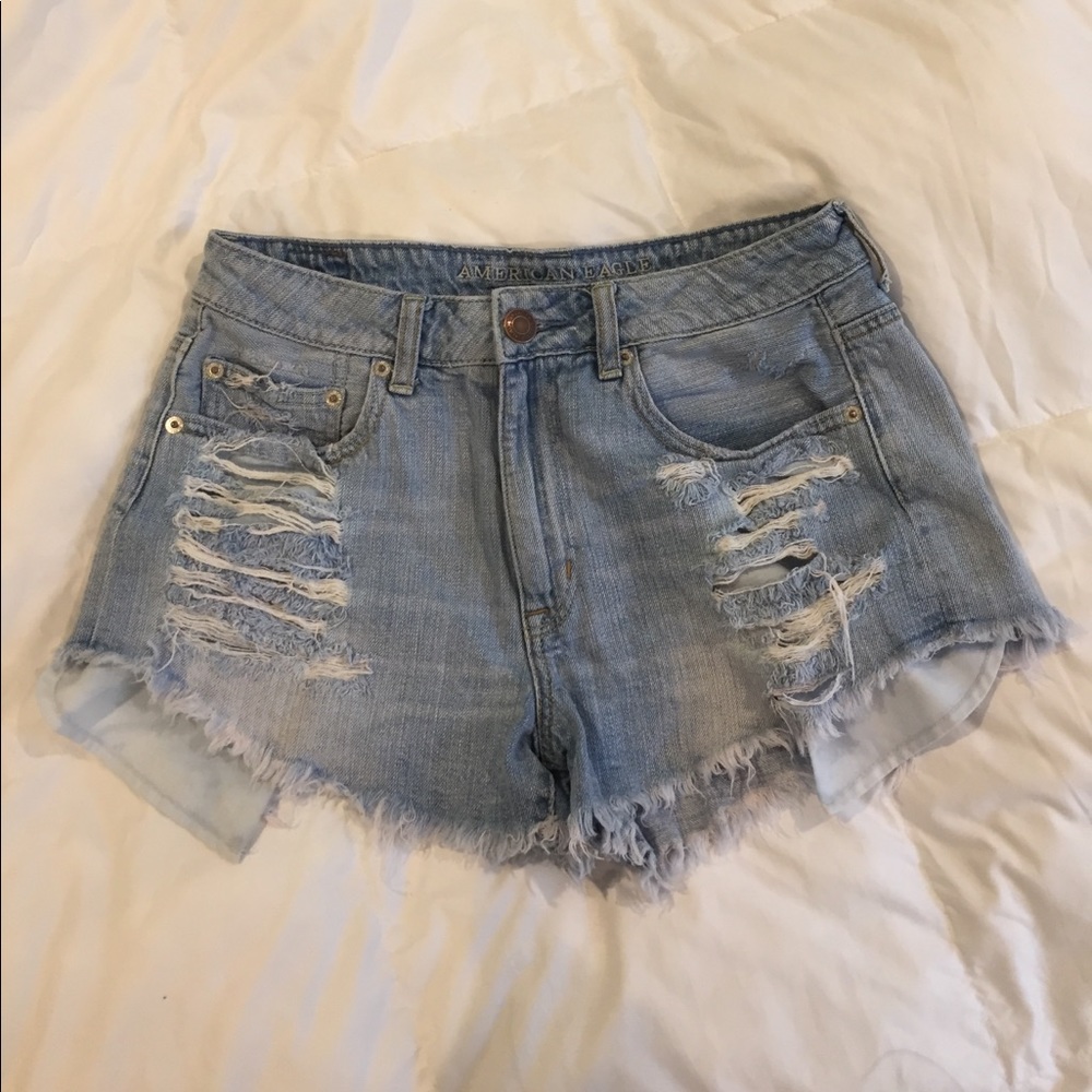 American Eagle hi-rise festival denim shorts