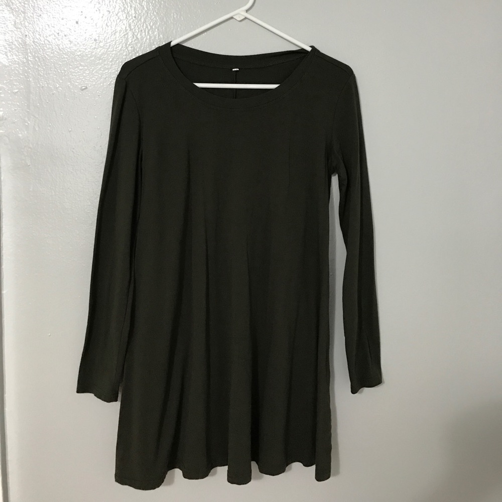 Olive Green Babydoll Dress M