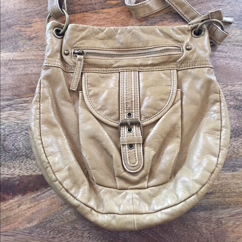 BUENO distressed tan crossbody