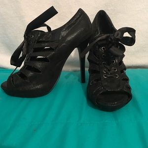 Black Charlotte Russe laced up heels