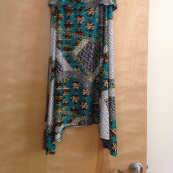 Roll waist flowing skirt; longer on sides - Picture 1 of 2