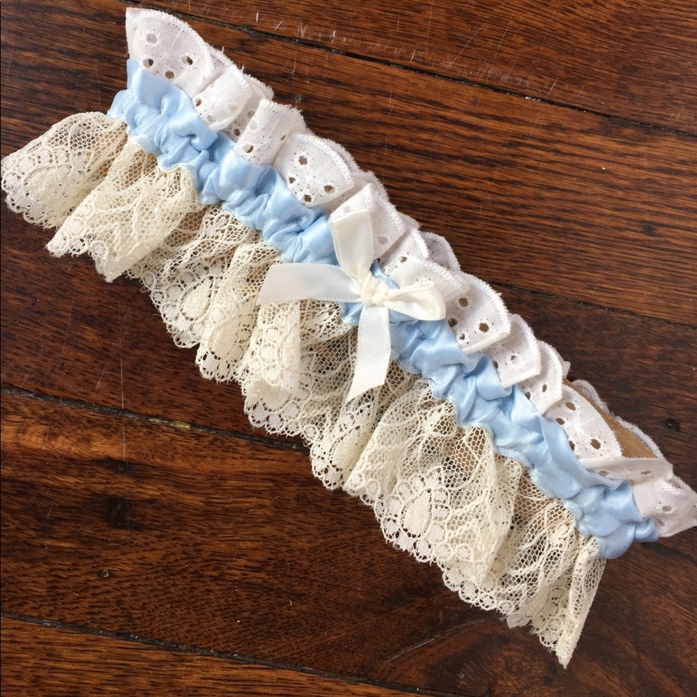Handmade custom bridal garter.
