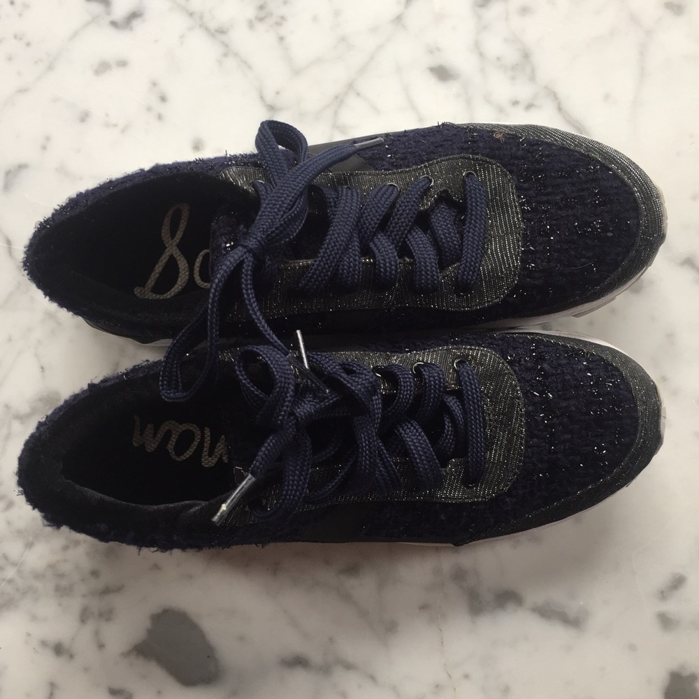 Sam Edelman Navy Glitter Sneakers