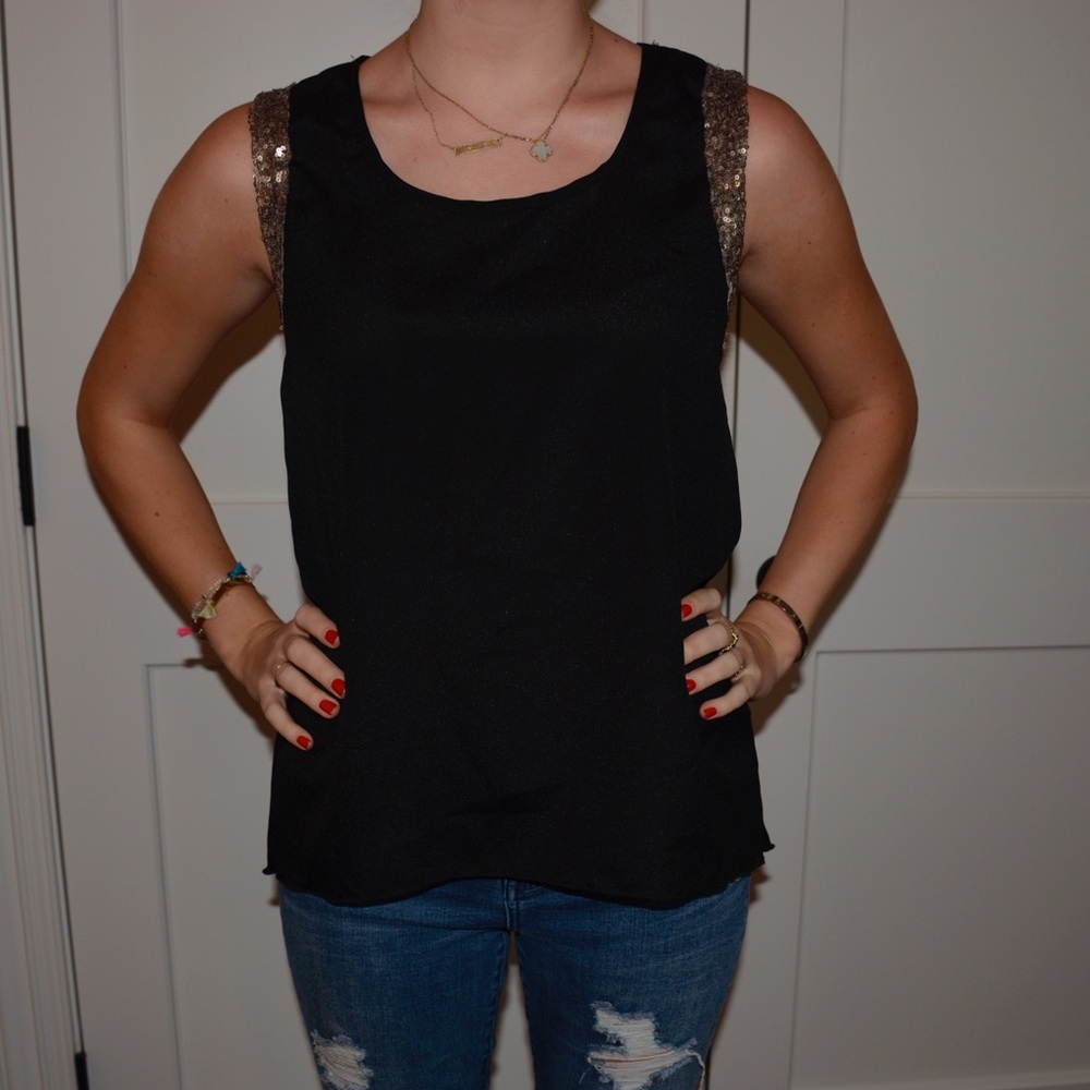 Black blouse tank with sparkle| NEVER WORN!!