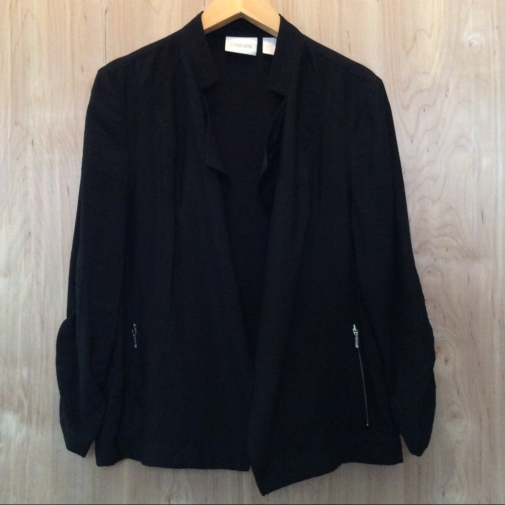 Chico's Black Jacket with Pockets Size 1 / M
