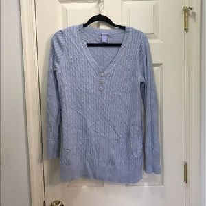Gap maternity heathered blue v-neck sweater