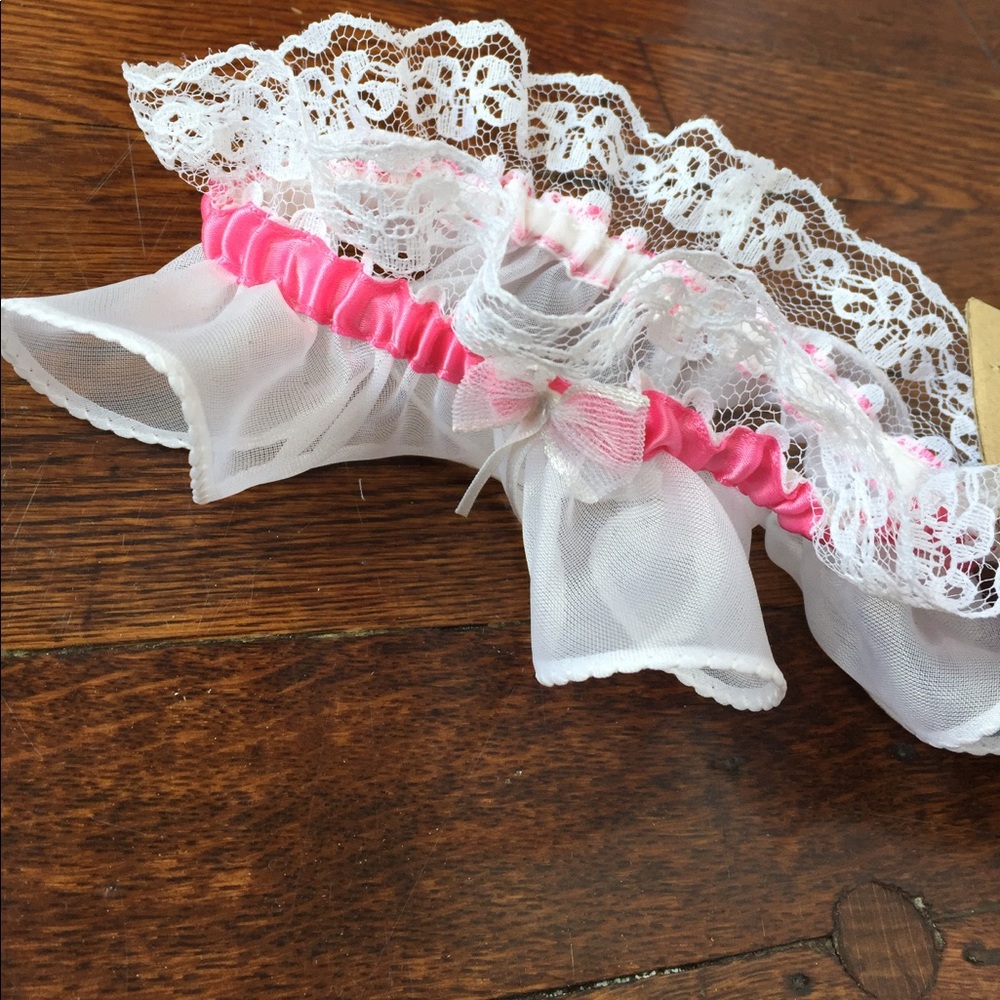 Handmade custom bridal garter.