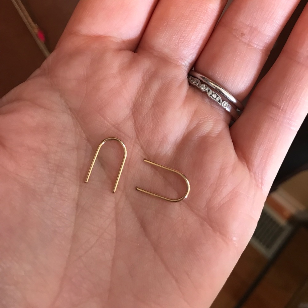 Modern gold earrings