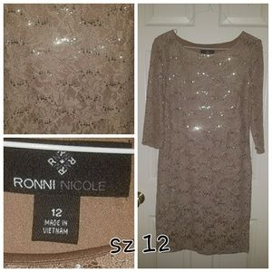 Tan sequined dress