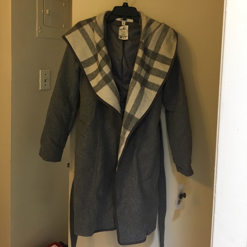 Long Gray Coat with Hood