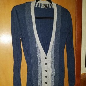 Blue cardigan sweater